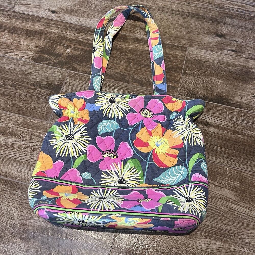Vera Bradley Jazzy Blooms Bag Medium Floral Shoulder Double Strap Purse Tote - Picture 6 of 9